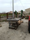 Spandiconcime usato Rondini SR 550/D.D. a doppio disco con convogliatori per scarico laterale in acciaio inox AISI 304, apertura manuale a doppio comando con leve meccaniche a distanza con cavi e cardano 